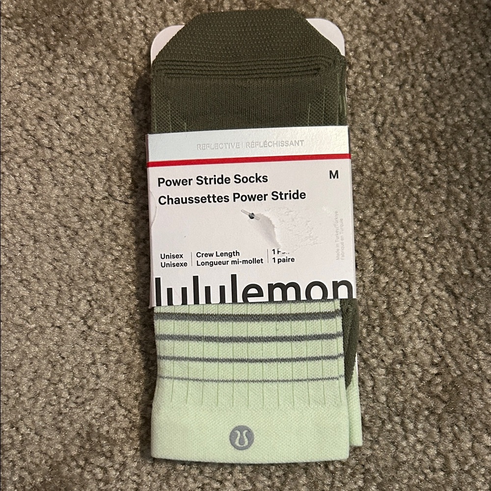 lululemon athletica Power Stride Socks - Olive and Mint color